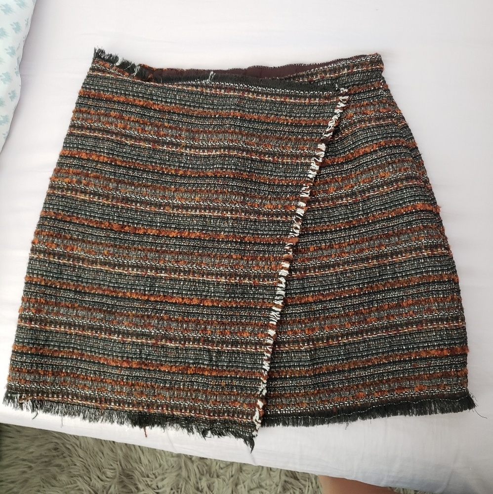 Lightly Worn Zara Tweed Wrap Around Button Skirt